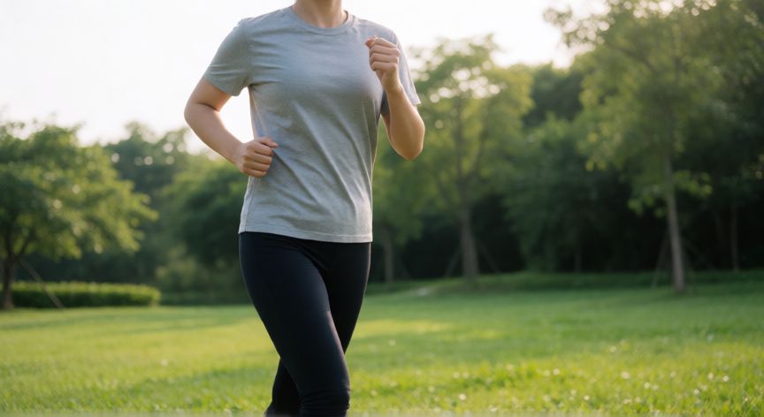 mejor producto natural para bajar el colesterol, Persona haciendo ejercicio aeróbico en la naturaleza para mejorar la salud cardiovascular