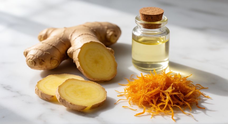 mejor producto para aclarar zona intima, Ingredientes naturales como jengibre y caléndula para el cuidado de la piel íntima