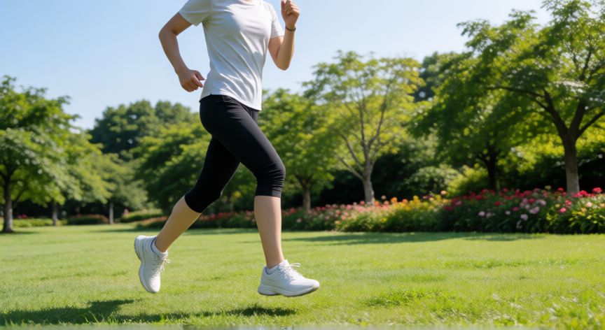 mejor producto para bajar el colesterol, Persona haciendo ejercicio aeróbico en un parque para mejorar la salud cardiovascular