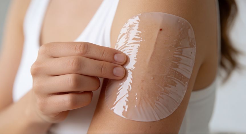 mejor producto para cicatrices, Aplicación de gel de silicona sobre una cicatriz para su tratamiento