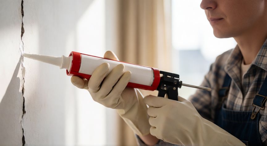 mejor producto para cucarachas, Sellado de grietas en la pared para prevenir plagas de cucarachas