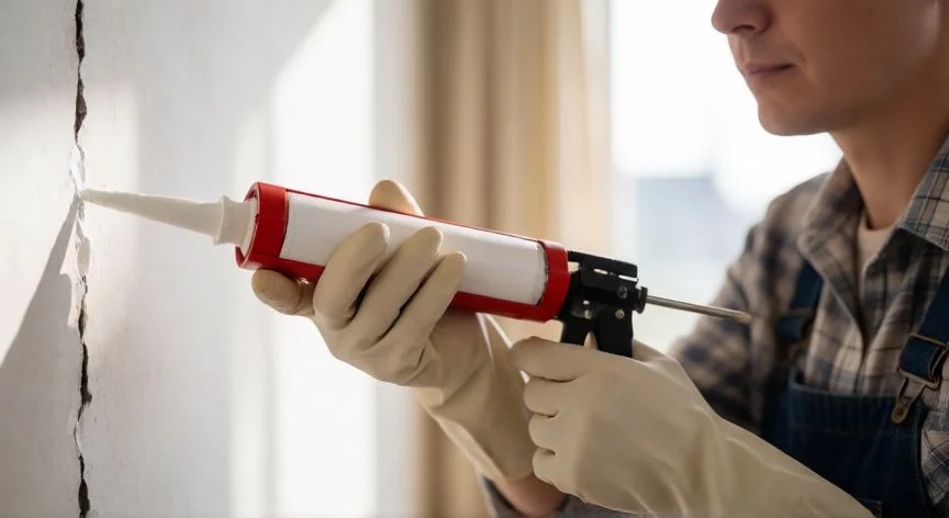 mejor producto para cucarachas, Sellado de grietas en la pared para prevenir plagas de cucarachas