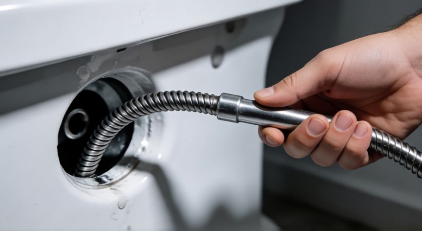 mejor producto para destapar wc, Herramienta mecánica de cable metálico para desatascar tuberías profundas
