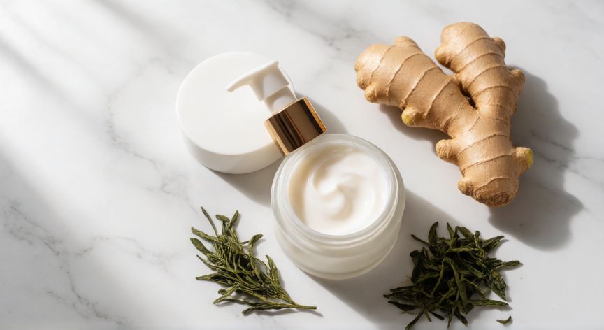 mejor producto para drenaje linfatico, Crema corporal con extractos naturales de jengibre para masaje linfático