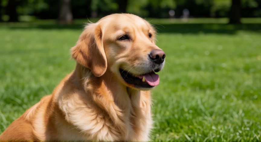 mejor producto para eliminar garrapatas en perros, Perro dorado en el parque con revisión de parásitos en el pelaje