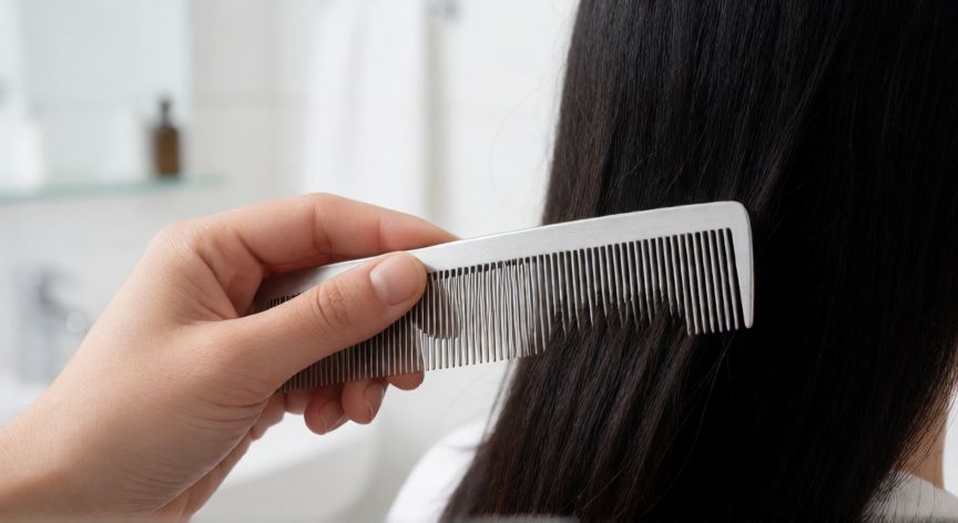 mejor producto para eliminar piojos y liendres, Peinado con peine fino de metal para eliminar liendres del cabello