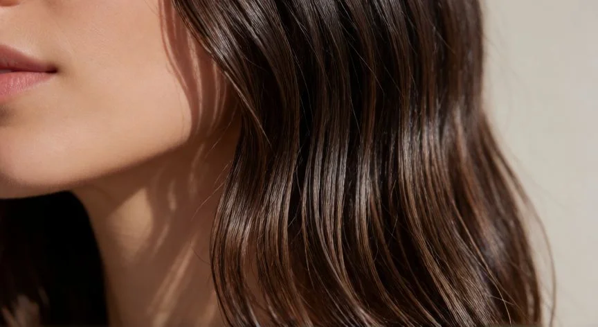 Cabello hidratado y brillante con textura saludable