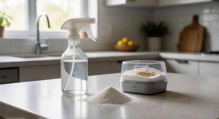mejor producto para hormigas, Producto de control de plagas con cebo para hormigas en una cocina moderna