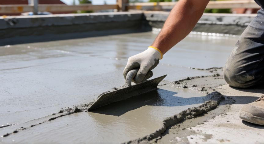 mejor producto para impermeabilizar techos, Aplicación de impermeabilizante gris sobre techo de hormigón plano