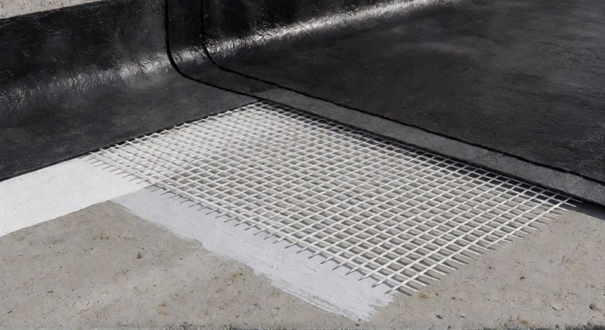 mejor producto para impermeabilizar terrazas, Detalle técnico de las capas de impermeabilización con malla y resina poliuretano