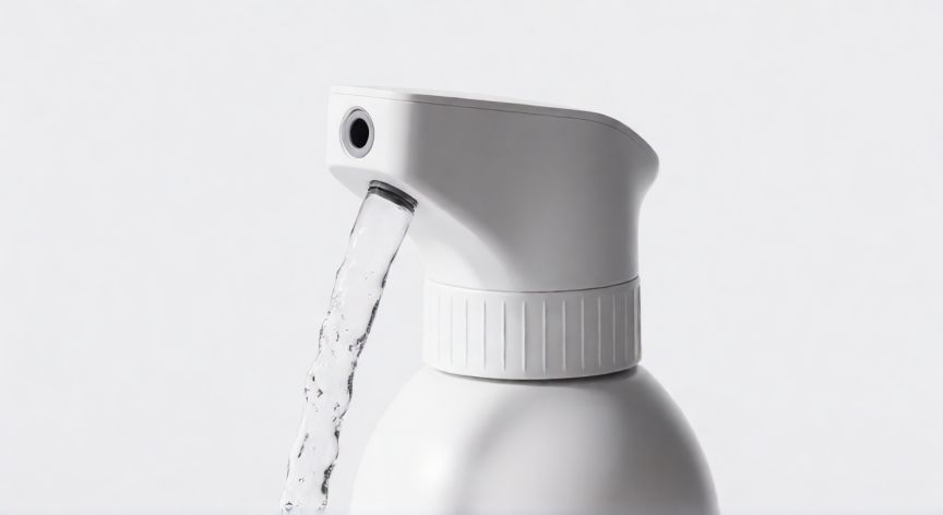 mejor producto para ir al baño, Bidet portátil de agua con boquilla de spray sobre fondo blanco