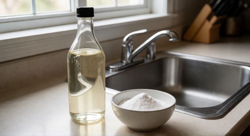 mejor producto para limpiar acero inoxidable, Productos caseros como vinagre y bicarbonato para limpiar acero inoxidable
