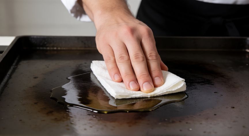 mejor producto para limpiar cocina de hierro fundido, Reacondicionamiento de superficie de hierro fundido con aceite vegetal