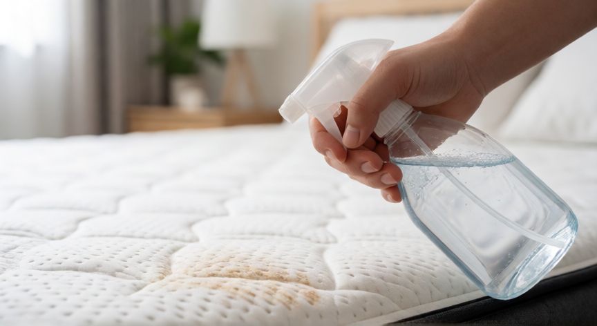 mejor producto para limpiar colchones, Uso de un limpiador en spray para tratar manchas en colchón