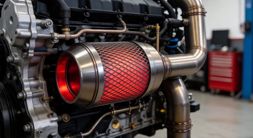 mejor producto para limpiar dpf, Vista técnica del filtro de partículas DPF durante el proceso de regeneración