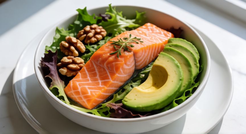 mejor producto para limpiar el higado graso, Plato saludable con omega 3 y grasas buenas para el hígado