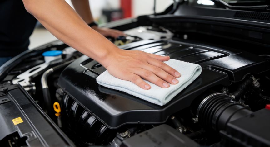 mejor producto para limpiar el motor de un coche, Secado y pulido del motor tras la limpieza química