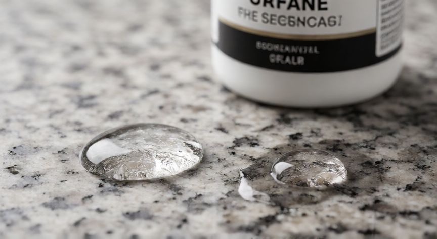 mejor producto para limpiar granito, Prueba de absorción de agua sobre superficie de granito sellado