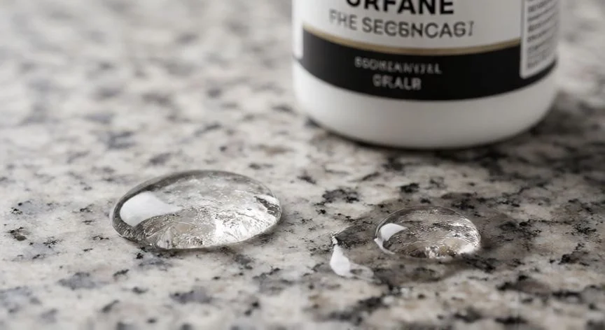 mejor producto para limpiar granito, Prueba de absorción de agua sobre superficie de granito sellado