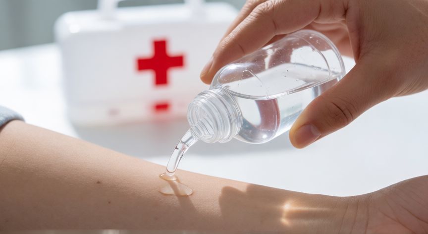 mejor producto para limpiar heridas, Limpieza de herida con suero salino estéril