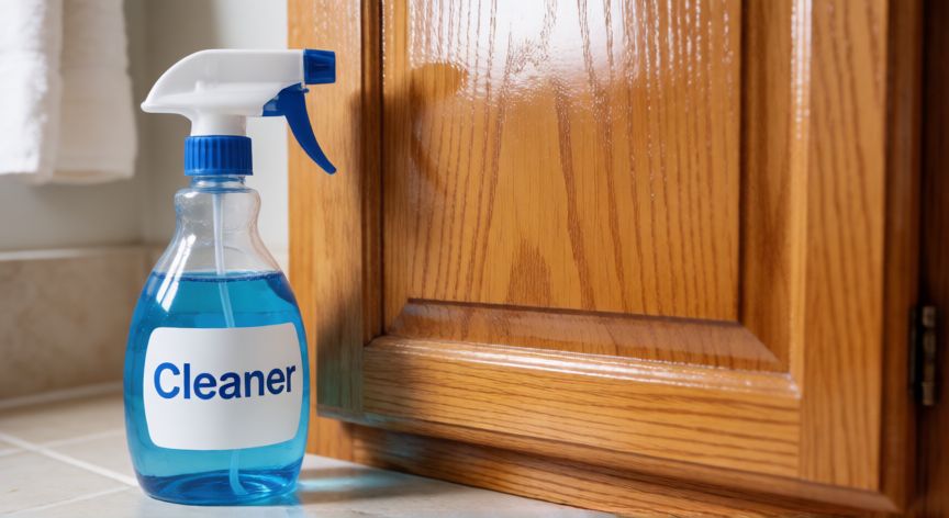mejor producto para limpiar madera barnizada, Botella de limpiador específico para acabados de madera brillante