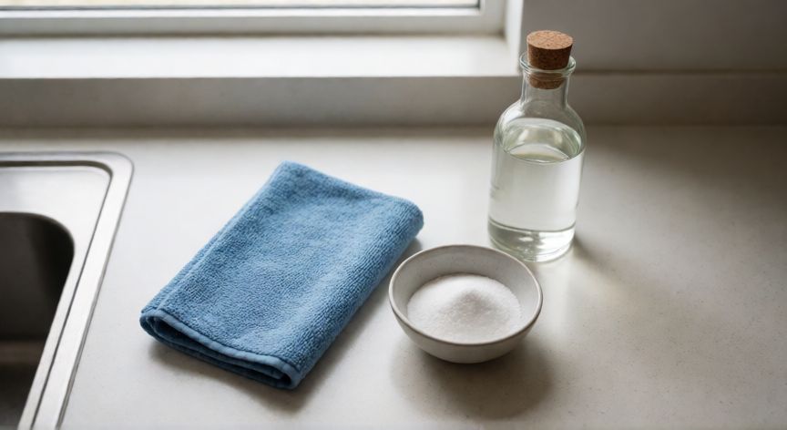 mejor producto para limpiar nevera, Kit de limpieza natural con vinagre y paño de microfibra