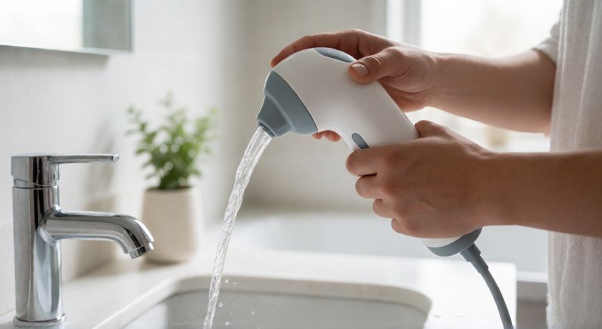 mejor producto para limpiar oidos, Uso de un dispositivo de irrigación suave para el lavado del oído en casa