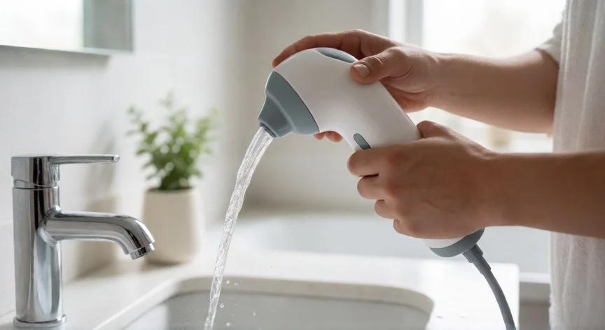 mejor producto para limpiar oidos, Uso de un dispositivo de irrigación suave para el lavado del oído en casa