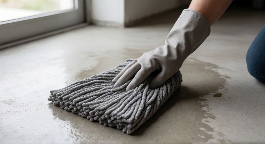 mejor producto para limpiar suelo hidráulico, Fregado manual de suelo hidráulico con fregona de microfibra
