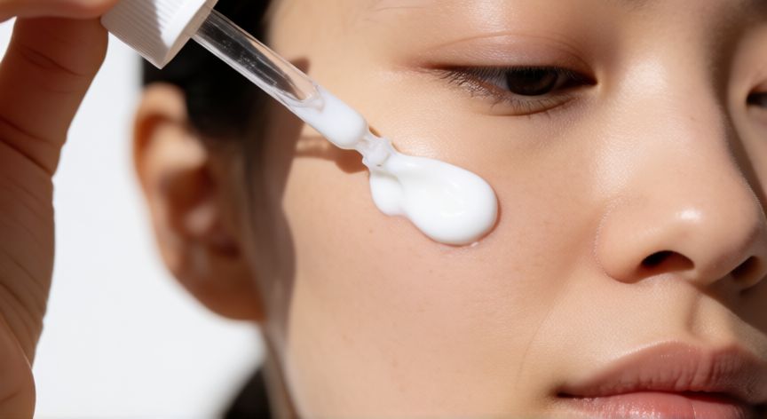 mejor producto para marcas de acne, Aplicando crema con ácidos en la cara para tratar manchas de acné