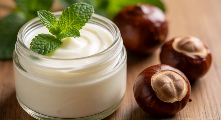 mejor producto para mejorar la circulación de las piernas, Crema natural con extractos de menta y castaño de indias para la piel