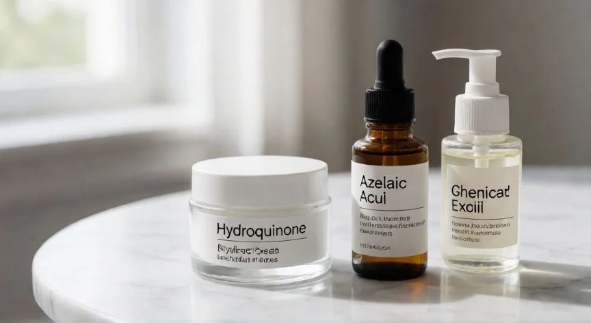 mejor producto para melasma, Rutina de cuidado de la piel con activos despigmentantes y exfoliantes