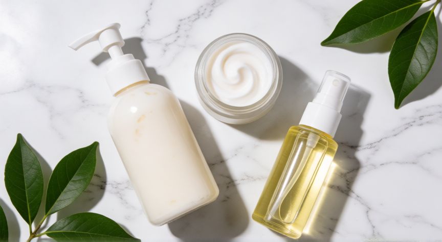 mejor producto para metodo curly, Colección de productos esenciales para el cuidado capilar curly sobre una superficie blanca
