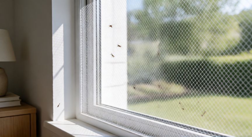 mejor producto para mosquitos, Ventana con mosquitera de malla fina para prevenir la entrada de mosquitos