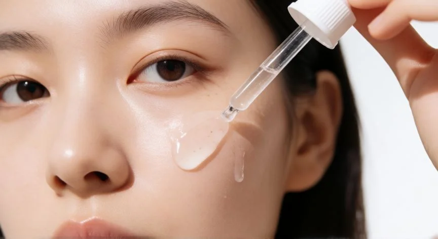 Aplicación de suero facial para tratamiento de puntos negros