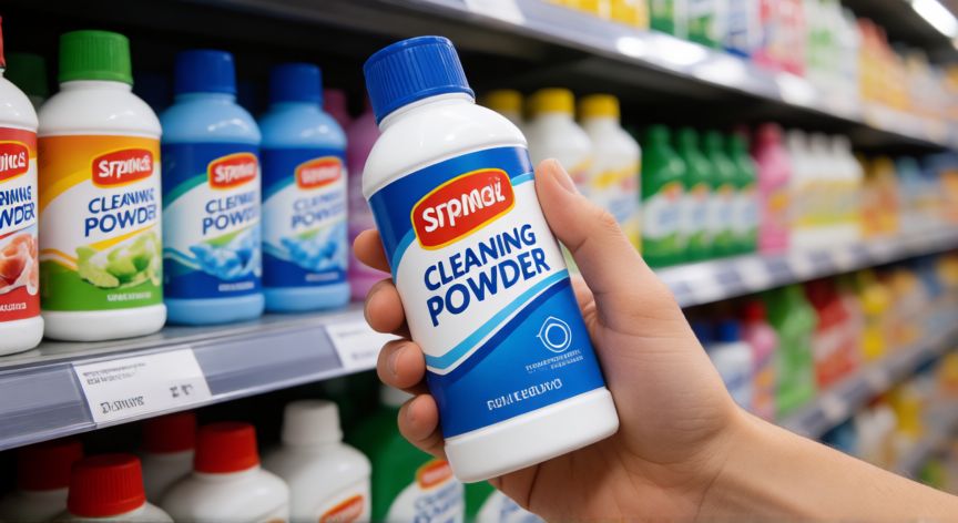 mejor producto para quitar olor tuberías mercadona, Bote de destapador químico en pasillo de limpieza de supermercado