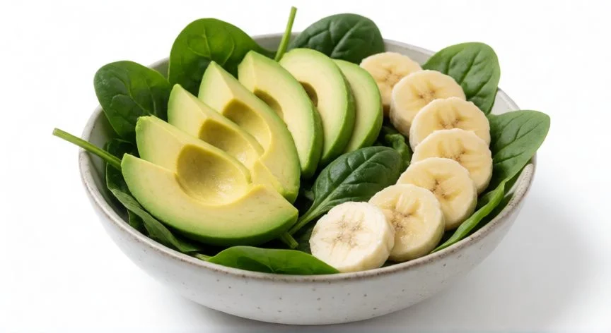 mejor producto para retención de líquidos, Alimentos ricos en potasio como aguacate y plátano para evitar la retención