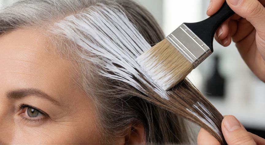 mejor producto para tapar canas, Aplicación profesional de tinte para cubrir canas en un salón