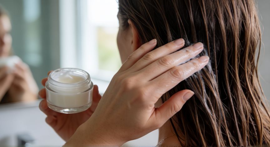 mejor producto para wet look, Aplicación de crema texturizadora para efecto mojado en el cabello