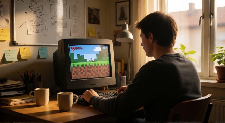 minecraft es indie, Oficina de Mojang en 2009 donde se desarrolló Minecraft