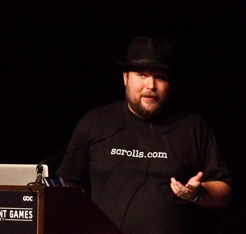 Markus Notch Persson, creador de Minecraft, en los premios GDC Awards