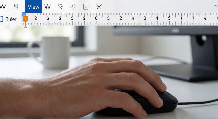 mostrar en word regla, Arrastrando una marca de tabulación en la regla de Word con el ratón