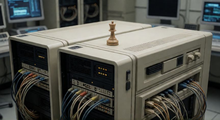 ordenador que gano a kasparov, Superordenador Deep Blue de IBM en un laboratorio de los años 90