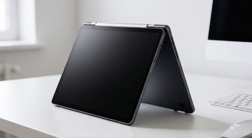 ordenador que se convierte en tablet, Portátil híbrido 2 en 1 en modo tablet con pantalla plegada