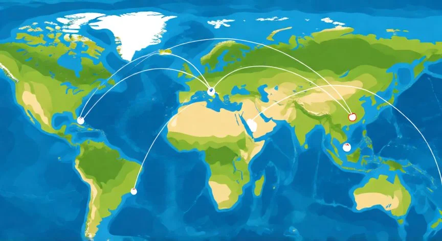 pais mejor ubicado geograficamente, Mapa conceptual de las rutas comerciales globales y su importancia estratégica