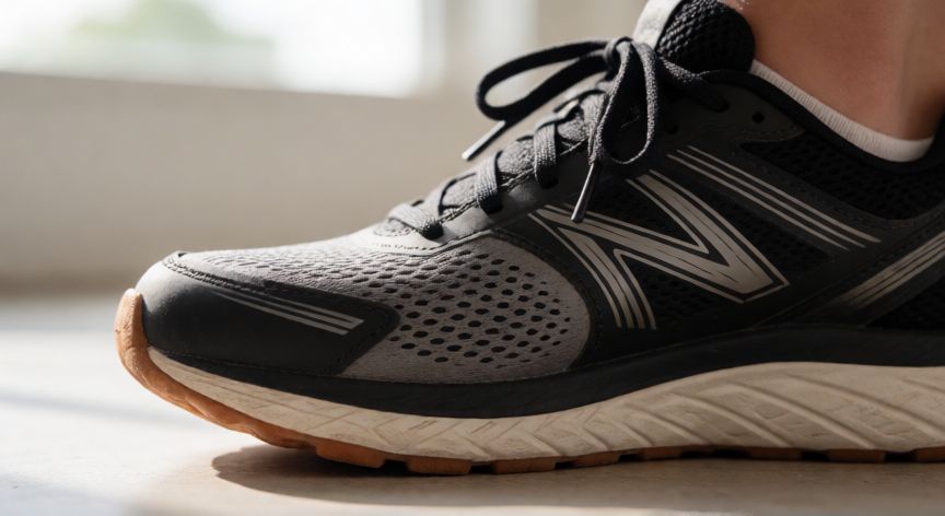 para correr es mejor una talla mas, Pie dentro de zapatilla de running con espacio libre en la puntera