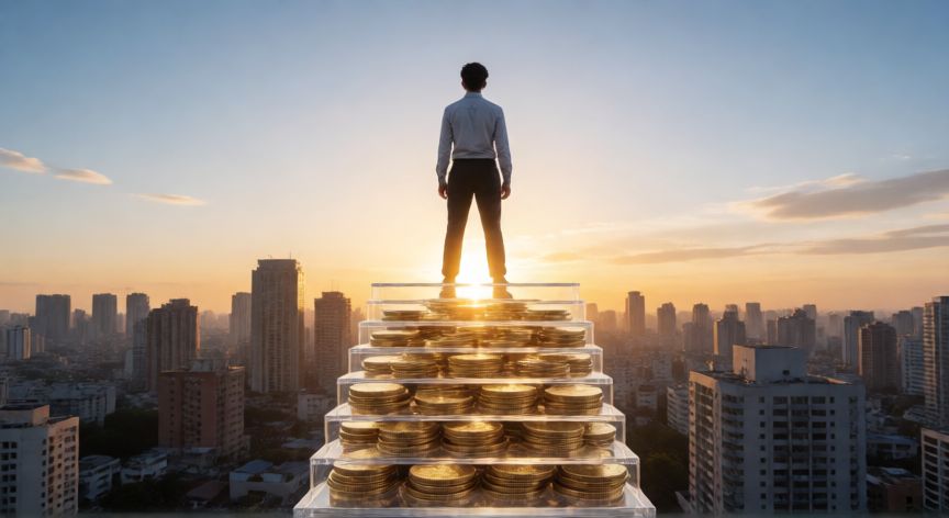 para que ahorrar en el futuro, Representación visual de la libertad financiera y las oportunidades futuras