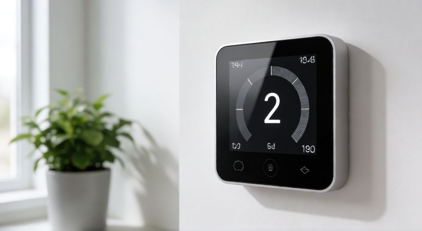 ¿para que ahorrar energia, Termostato inteligente ajustando la temperatura para ahorrar energía en el hogar