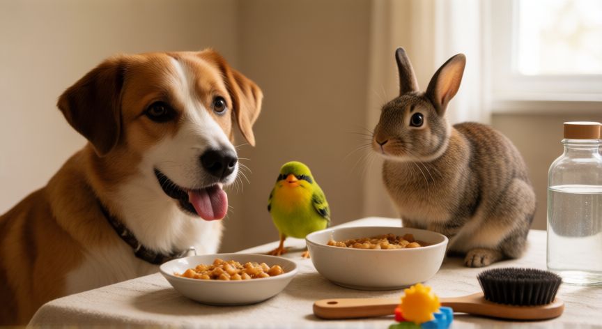 para qué animales sirve, Animales de compañía junto a productos y accesorios para su cuidado