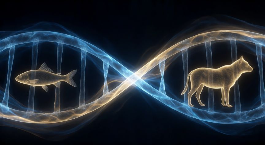 por qué hay animales que han cambiado a través del tiempo, Diagrama conceptual de la evolución genética y la transformación de especies